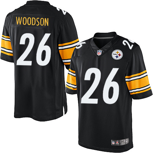 Men's Limited Rod Woodson Nike Jersey Black Home - #26 NFL Pittsburgh Steelers